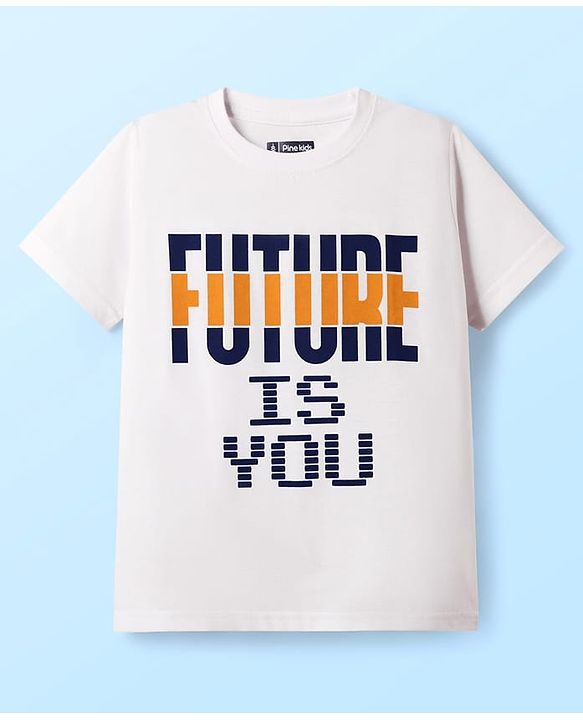 Pine Kids Cotton Knit Half Sleeves T-Shirts With Power Text Print Pack Of 3  - Red Yellow & White