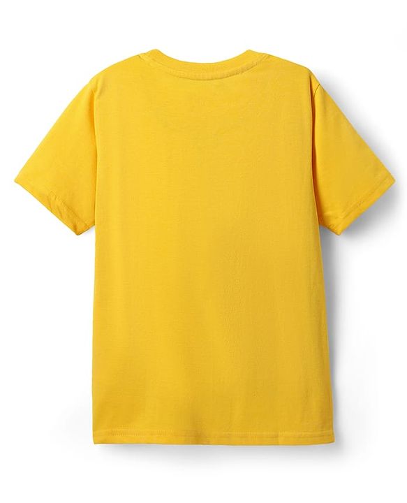 Pine Kids Cotton Knit Half Sleeves T-Shirts with Text Print Pack of 3 - Yellow Purple & Orange
