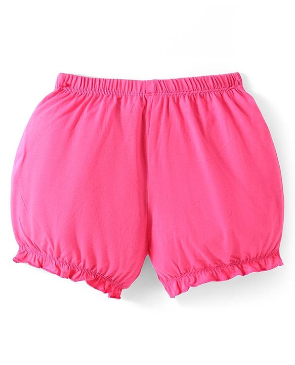 Pine Kids Cotton Lycra Knit Bloomers with Floral & Text Print Pack of 3 (Color May Vary)