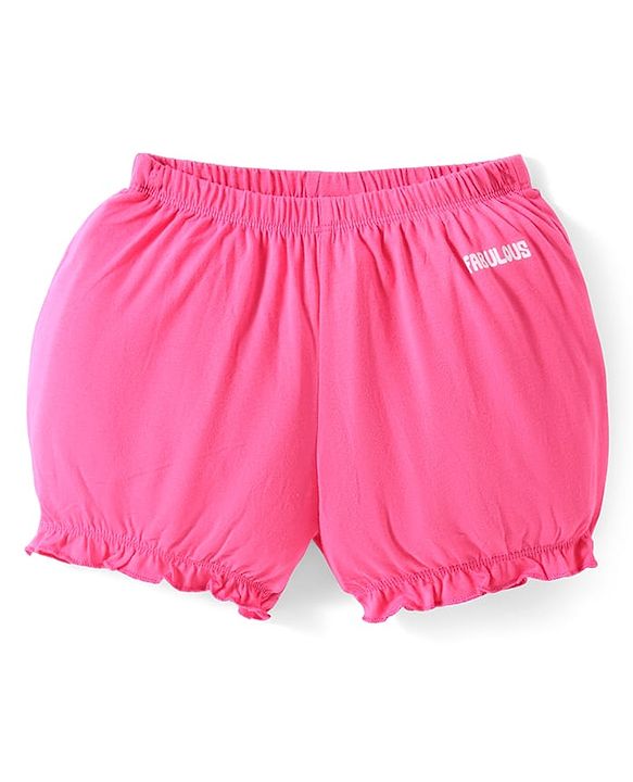 Pine Kids Cotton Lycra Knit Bloomers with Floral & Text Print Pack of 3 (Color May Vary)