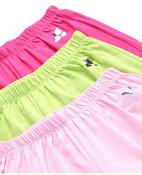 Pine Kids Cotton Knit Bloomers with Placement Print -Pack Of 3 (Color May Vary)