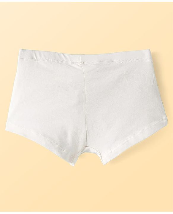 Pine Kids Cotton Lycra Knit Panties with Heart Print & Bow Applique Pack of 3 (Colour May Vary )