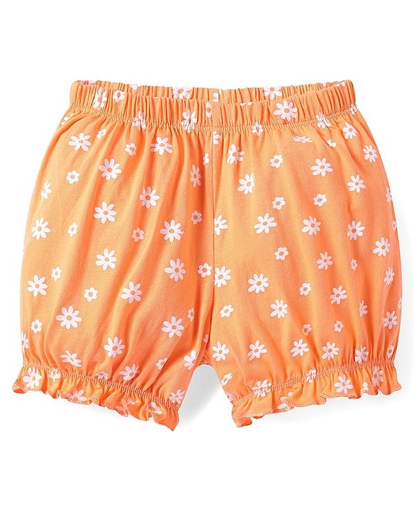 Pine Kids Cotton Lycra Bloomers with Stars & Floral Print - Pack Of 3 (Color May Vary)