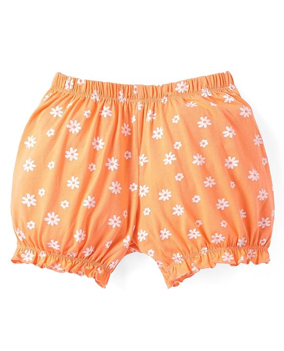 Pine Kids Cotton Lycra Bloomers with Stars & Floral Print - Pack Of 3 (Color May Vary)