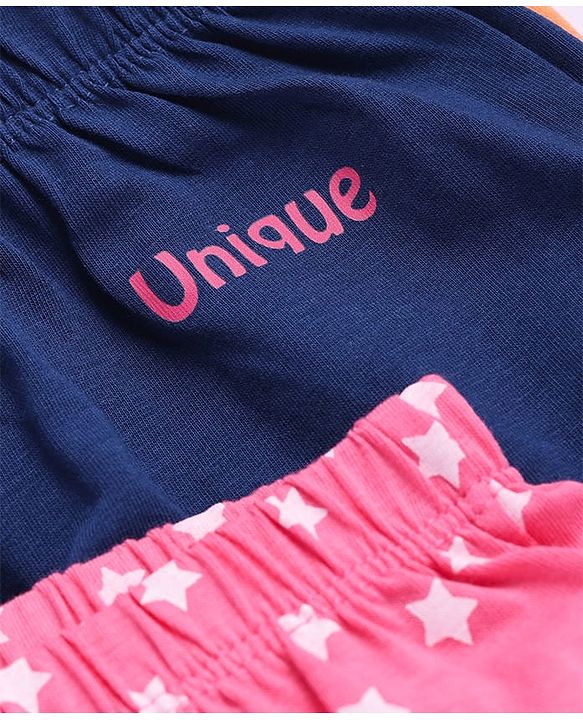 Pine Kids Cotton Lycra Bloomers with Stars & Floral Print - Pack Of 3 (Color May Vary)
