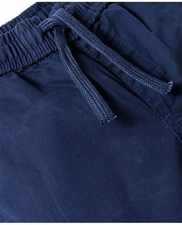 Pine Kids Cotton Woven Knee Length Solid Color Shorts - Navy Blue