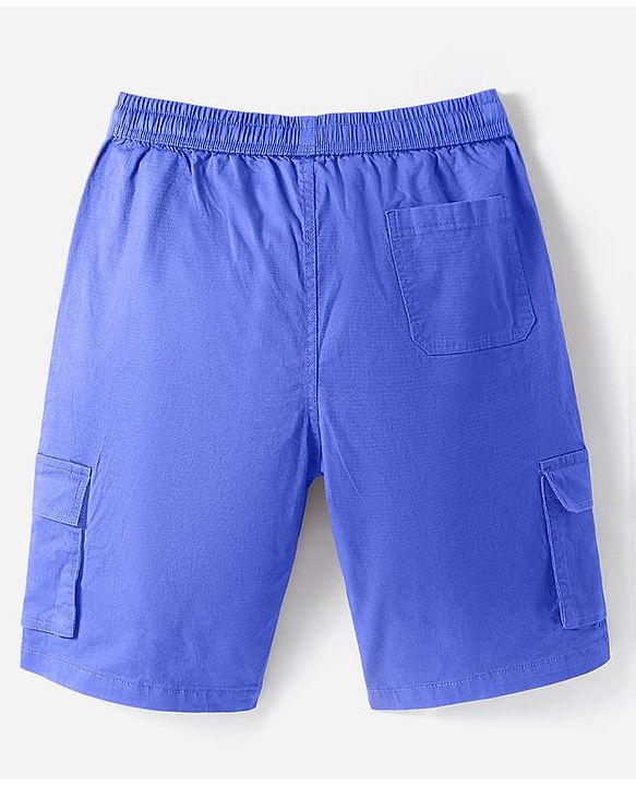 Pine Kids Cotton Woven Knee Length Solid Color Shorts - Royal Blue