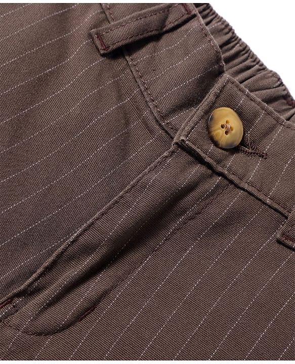 Pine Kids Woven Knee Length Striped Shorts - Brown