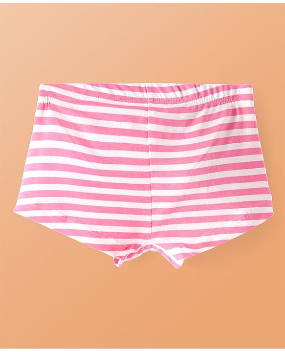 Pine Kids Cotton Lycra Knit Panties with Text Print & Bow Applique Pack of 3 (Colour May Vary )