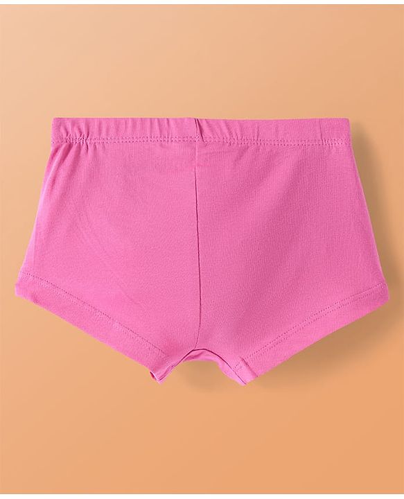 Pine Kids Cotton Lycra Knit Panties with Text Print & Bow Applique Pack of 3 (Colour May Vary )