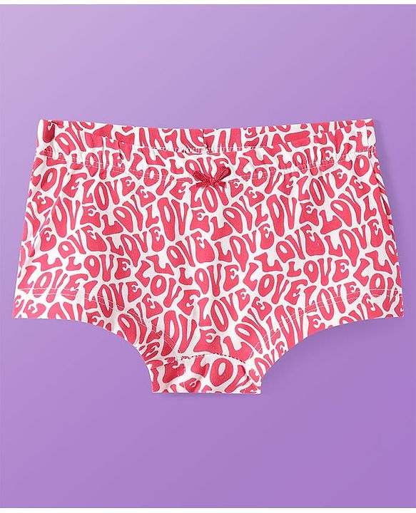 Pine Kids Cotton Knit Hipster Panties with Text Print Pack of 3 (Colour May Vary)