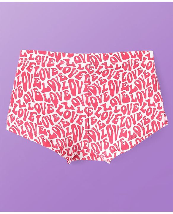 Pine Kids Cotton Knit Hipster Panties with Text Print Pack of 3 (Colour May Vary)