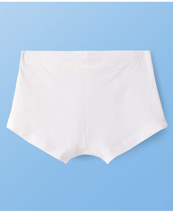 Pine Kids Cotton Lycra Knit Panties with Bow Applique & Brand Logo Print Pack of 3 - White & Pink