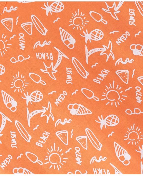 Pine Kids Cotton Lycra Knit Sleeveless Vests with Beach Theme & Tropical Print Pack of 3 (Color May Vary)