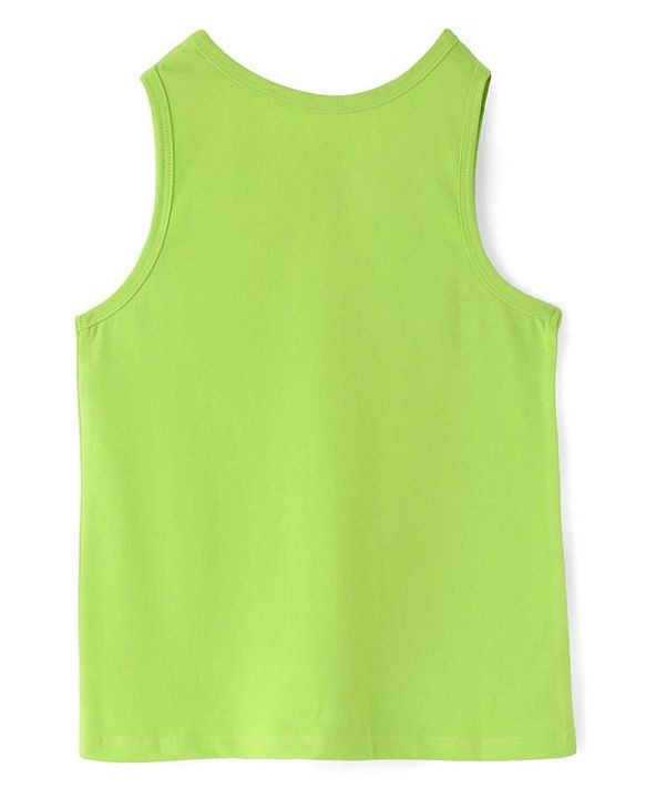 Pine Kids Cotton Lycra Knit Sleeveless Vests with Beach Theme & Tropical Print Pack of 3 (Color May Vary)
