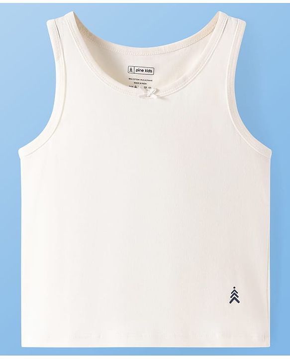 Pine Kids Cotton Knit Sleeveless Solid Color Vests Pack of 3 (Colour & Print May Vary)