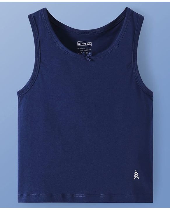 Pine Kids Cotton Knit Sleeveless Solid Color Vests Pack of 3 (Colour & Print May Vary)