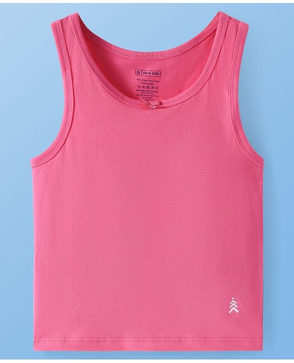 Pine Kids Cotton Knit Sleeveless Solid Color Vests Pack of 3 (Colour & Print May Vary)