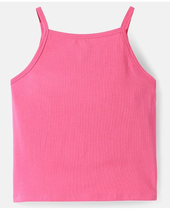 Pine Kids Cotton Knit Singlet Sleeves Slips with Hearts Print Pack of 3 (Colour May Vary)