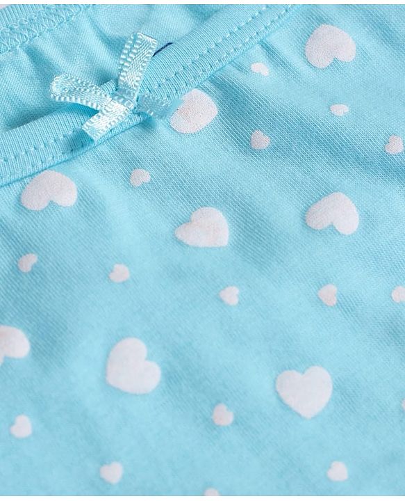 Pine Kids Cotton Knit Singlet Sleeves Slips with Hearts Print Pack of 3 (Colour May Vary)