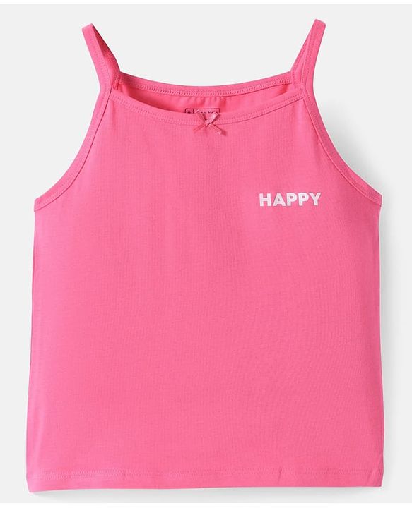 Pine Kids Cotton Knit Singlet Sleeves Slips with Hearts Print Pack of 3 (Colour May Vary)