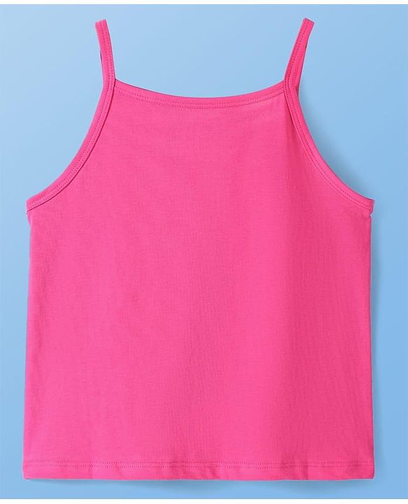 Pine Kids Cotton Lycra Knit Singlet Sleeves Solid Color Slips Pack of 3 - (Color May Vary)