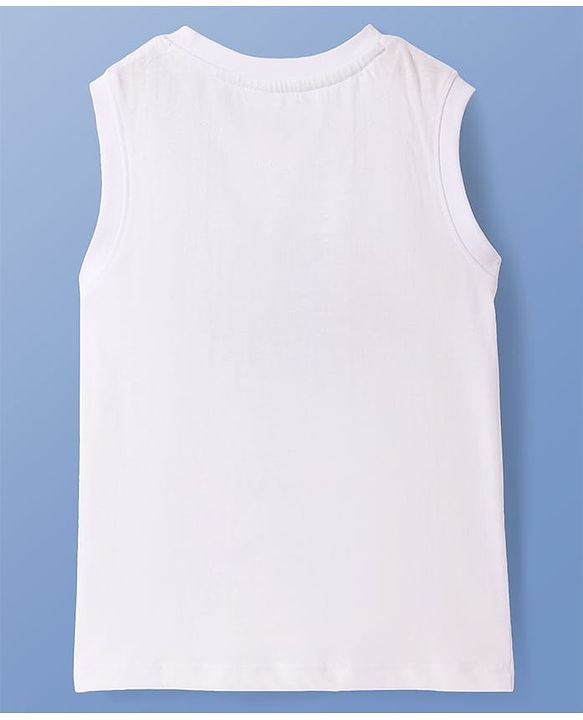 Pine Kids Viscose Woven Half Sleeves Tie & Dye Print Shirt with Sleeveless Inner T-Shirt - Yellow & White