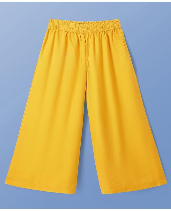 Pine Kids Viscose Woven Embroidered Top and Palazzo with Full Sleeves Tie Dye Shrug - Yellow