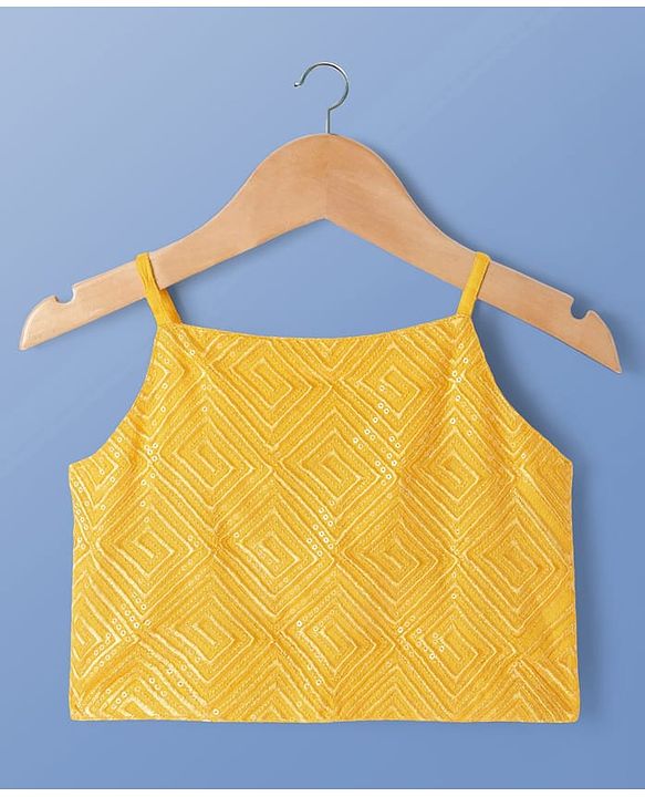 Pine Kids Viscose Woven Embroidered Top and Palazzo with Full Sleeves Tie Dye Shrug - Yellow
