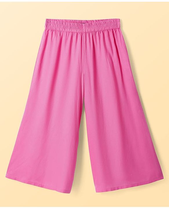 Pine Kids Viscose Woven Embroidered Top and Palazzo with Full Sleeves Tie Dye Shrug - Pink