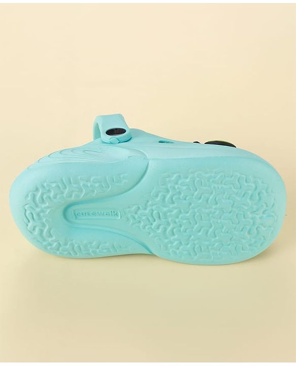 Cute Walk by Babyhug Clogs with Backstrap & Beach Theme Applique - Light Blue