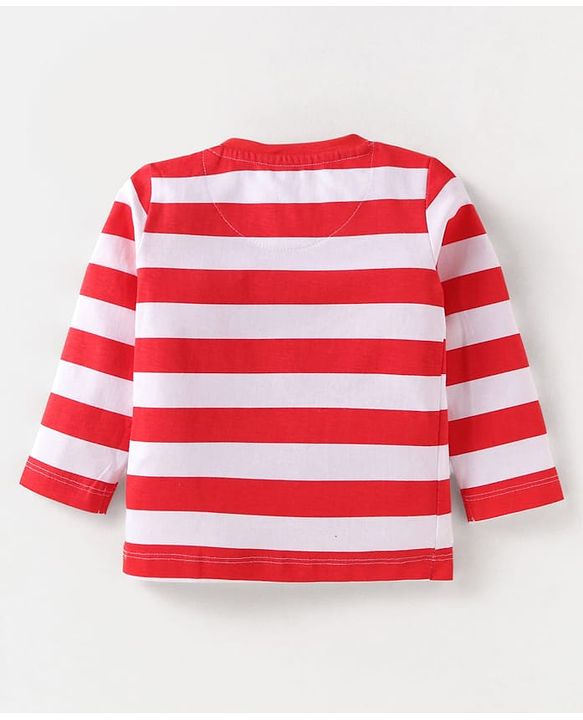 Babyhug Cotton Knit Full Sleeves T-Shirts With Stripes Text & Animal Print Pack Of 7 - Blue Yellow Orange