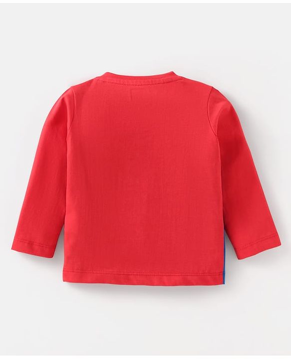 Babyhug Cotton Knit Full Sleeves T-Shirts With Stripes Text & Animal Print Pack Of 7 - Blue Yellow Orange