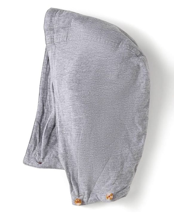 Babyhug Cotton Woven Full Sleeves Text Printed Shirt with Detachable Hood - Rust Orange