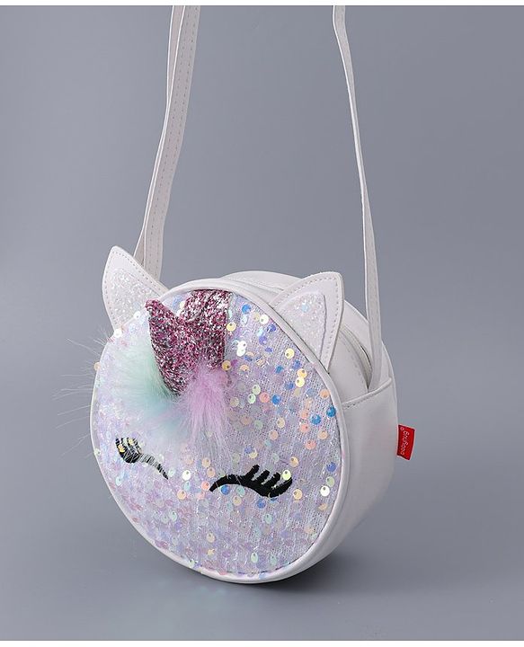 Babyhug  3D Applique Sling Bag - Off White
