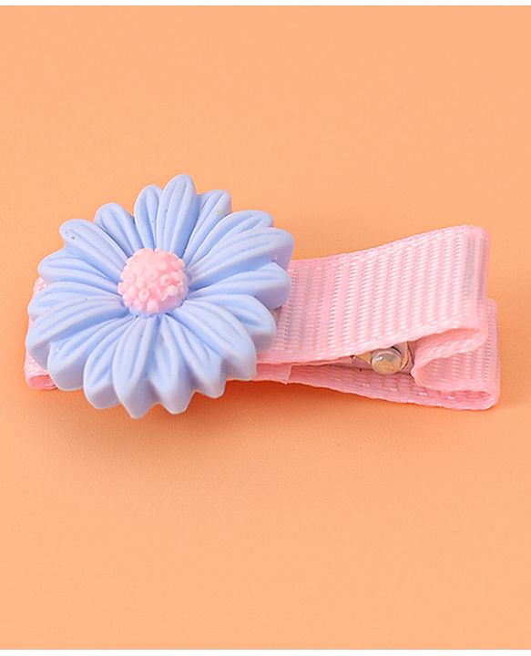 Babyhug Hair Pins And Clips With Floral  Applique Pack of 10 - Pink
