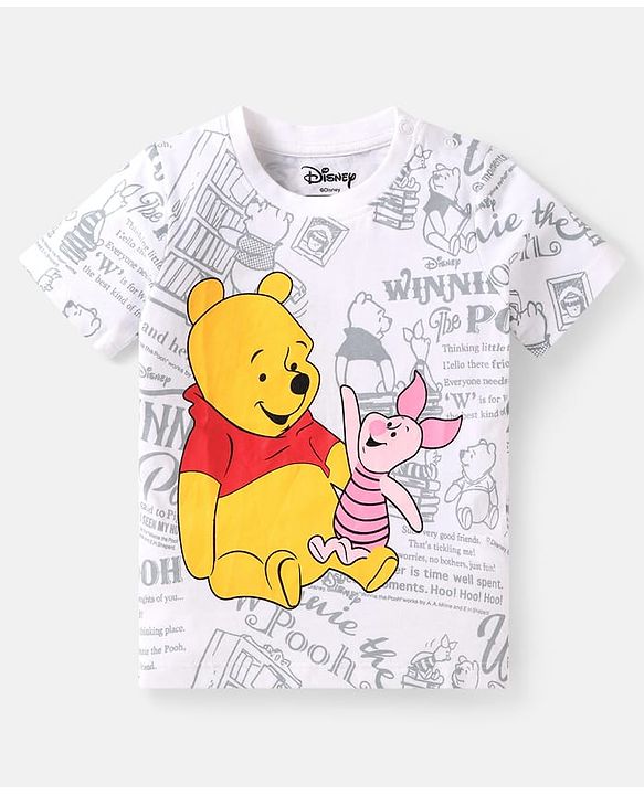 Babyhug Disney Single Jersey Knit Full Sleeves Shirt & Jeans Set With T-Shirt & Winnie The Pooh Graphics - Blue