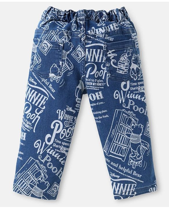 Babyhug Disney Single Jersey Knit Full Sleeves Shirt & Jeans Set With T-Shirt & Winnie The Pooh Graphics - Blue