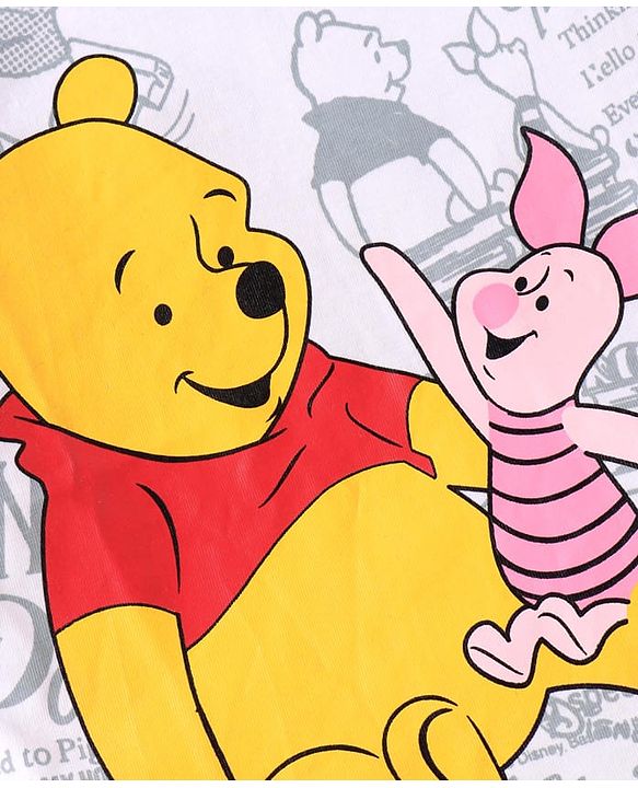 Babyhug Disney Single Jersey Knit Full Sleeves Shirt & Jeans Set With T-Shirt & Winnie The Pooh Graphics - Blue