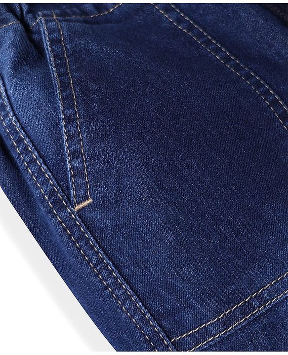 Pine Kids Denim Woven Full Length Washed Jeans with Cargo Pockets -Navy Blue