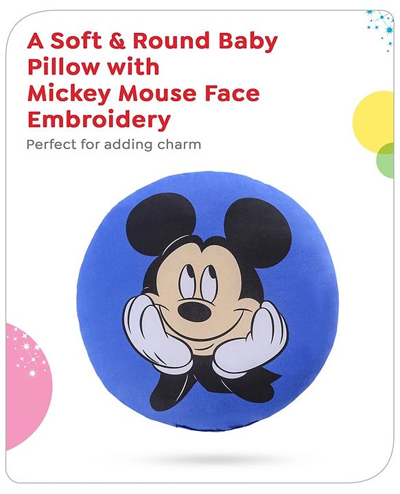 Babyhug Disney Gadda Set With Mosquito Net Smiley Mickey Face Print - Blue