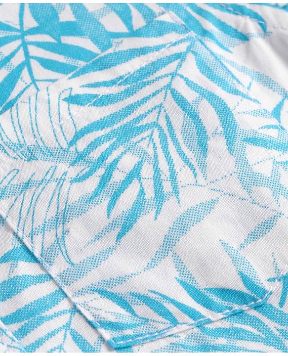 Babyhug Cotton Woven Half Sleeves  Shirt with Leaf Print - White
