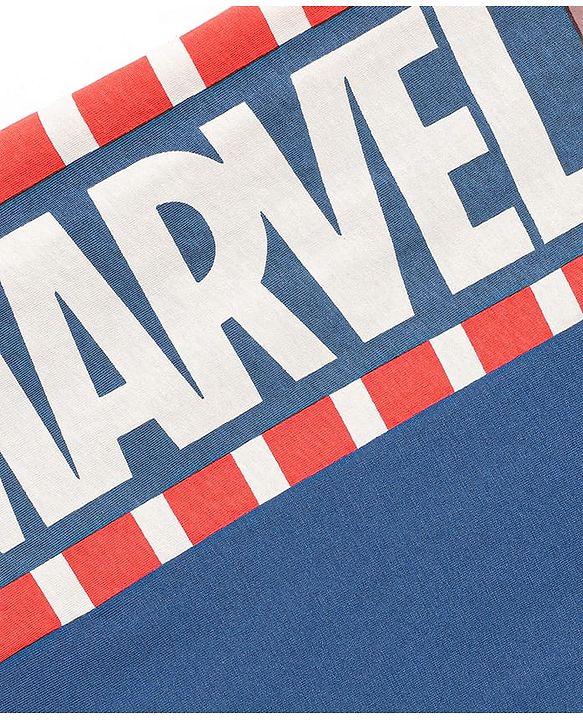 Pine Kids Marvel Single Jersey Knit Half Sleeves T-Shirt & Lounge Pant Set With Avengers Graphics - Navy Blue