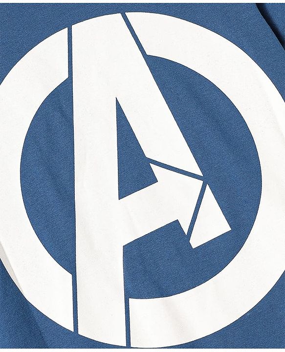 Pine Kids Marvel Single Jersey Knit Half Sleeves T-Shirt & Lounge Pant Set With Avengers Graphics - Navy Blue
