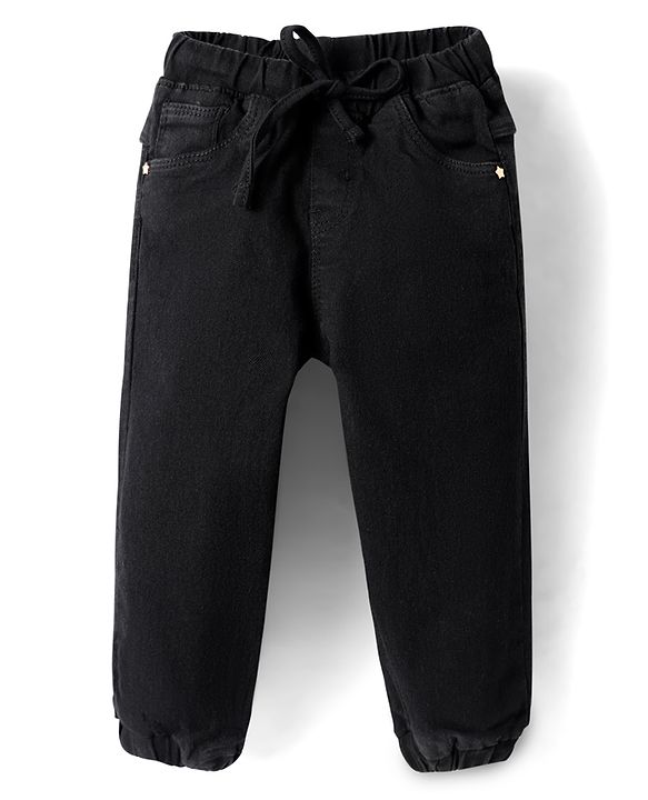 Babyhug Full Length Washed Denim Jeans With Stretch - Navy Blue
