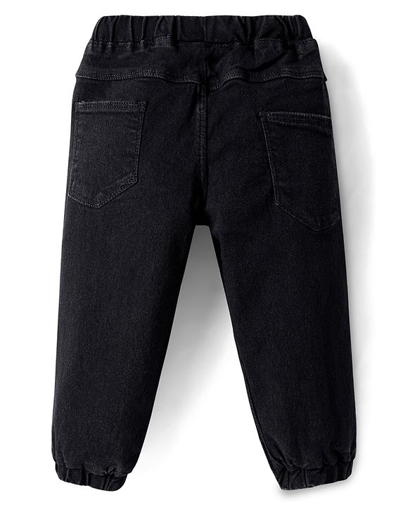 Babyhug Full Length Washed Denim Jeans With Stretch - Navy Blue