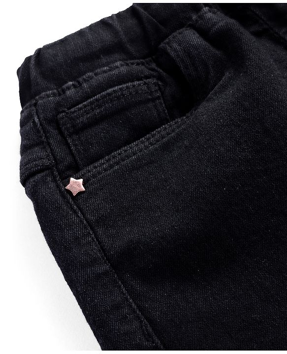 Babyhug Full Length Washed Denim Jeans With Stretch - Navy Blue