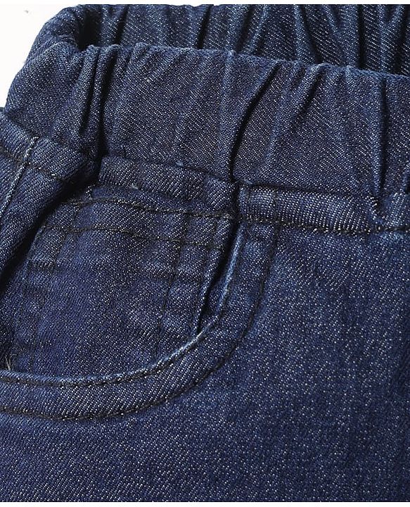 Babyhug Full Length Washed Denim Jeans With Stretch - Navy Blue