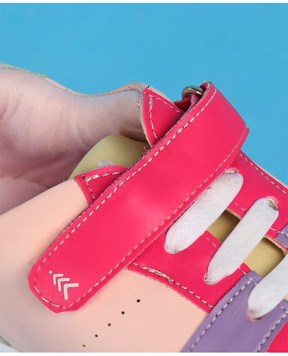 Pine Kids Velcro Closure Color Block Casual Shoes - Pink