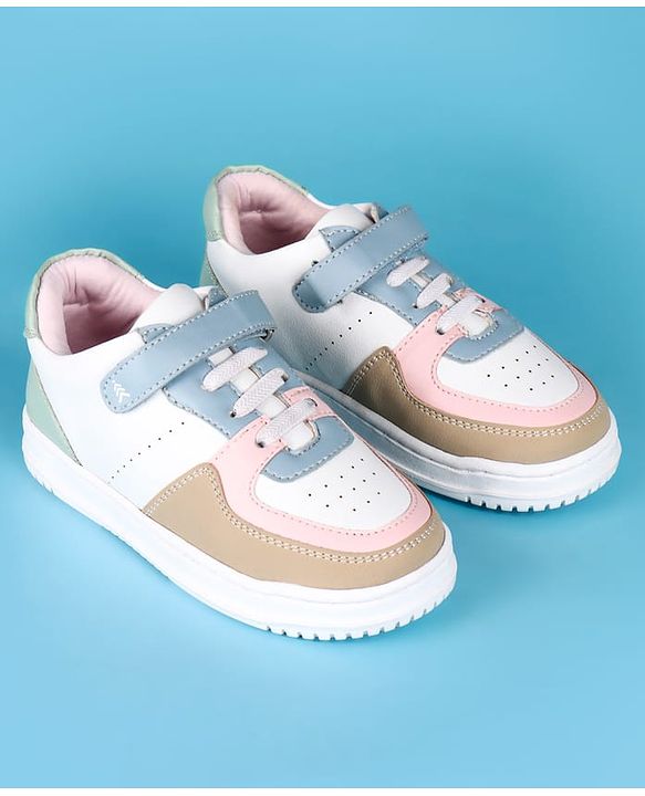 Pine Kids Velcro Closure Color Block Casual Shoes - Pink